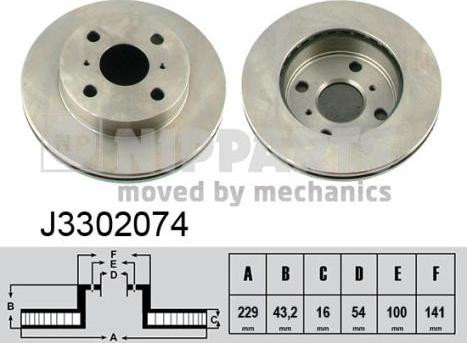 Nipparts J3302074 - Brake Disc autospares.lv