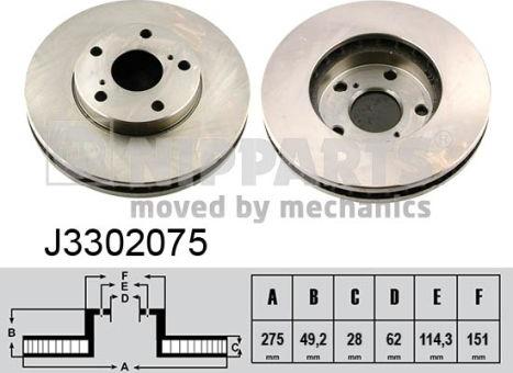 Nipparts J3302075 - Brake Disc autospares.lv