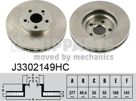 Nipparts J3302149HC - Brake Disc autospares.lv