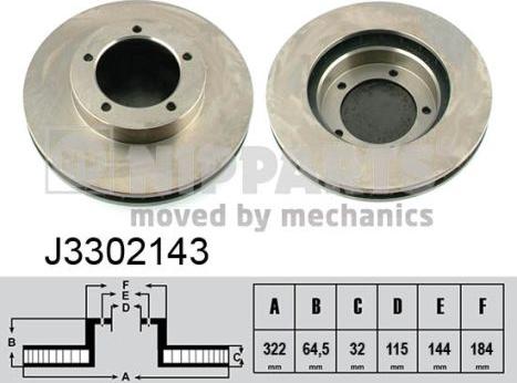 Nipparts J3302143 - Brake Disc autospares.lv