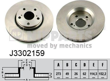 Nipparts J3302159 - Brake Disc autospares.lv