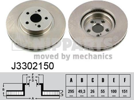 Nipparts J3302150 - Brake Disc autospares.lv