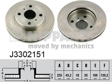 Nipparts J3302151 - Brake Disc autospares.lv