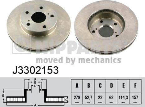 Nipparts J3302153 - Brake Disc autospares.lv