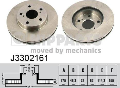 Nipparts J3302161 - Brake Disc autospares.lv