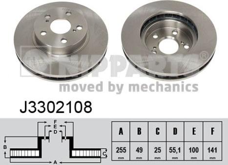 Nipparts J3302108 - Brake Disc autospares.lv