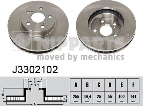 Nipparts J3302102 - Brake Disc autospares.lv