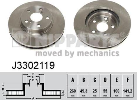 Nipparts J3302119 - Brake Disc autospares.lv