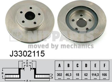 Nipparts J3302115 - Brake Disc autospares.lv