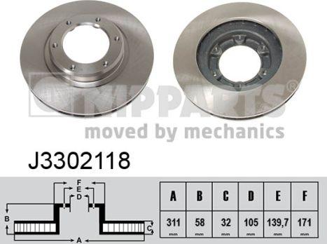 Nipparts J3302118 - Brake Disc autospares.lv