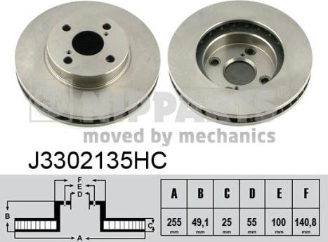 Nipparts J3302135HC - Brake Disc autospares.lv