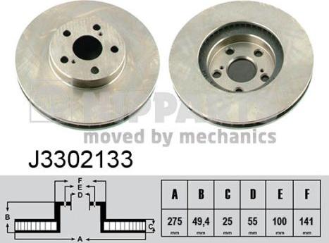 Nipparts J3302133 - Brake Disc autospares.lv