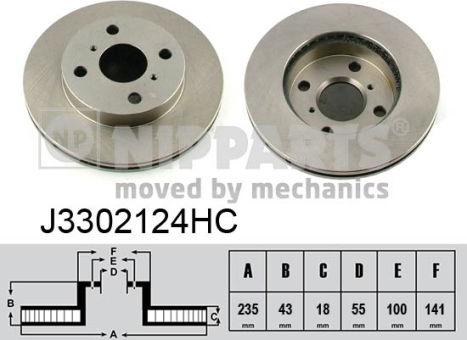 Nipparts J3302124HC - Brake Disc autospares.lv