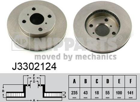 Nipparts J3302124 - Brake Disc autospares.lv