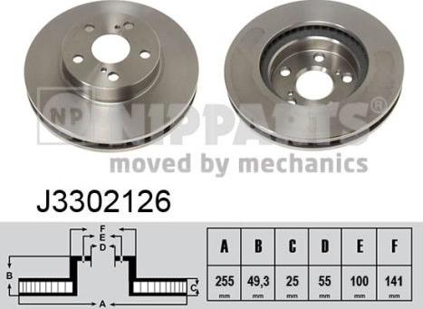 Nipparts J3302126 - Brake Disc autospares.lv