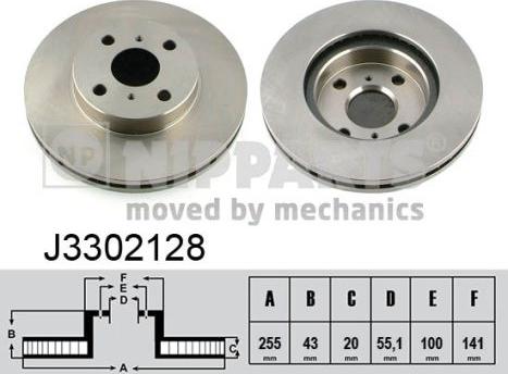 Nipparts J3302128 - Brake Disc autospares.lv