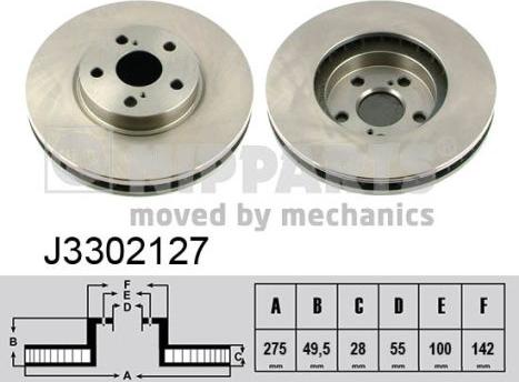 Nipparts J3302127 - Brake Disc autospares.lv