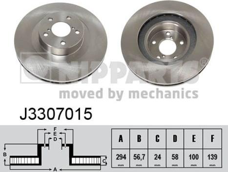 Nipparts J3307015 - Brake Disc autospares.lv