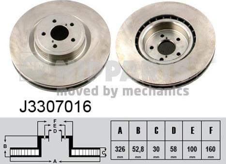 Nipparts J3307016 - Brake Disc autospares.lv