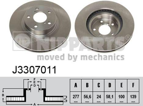 Nipparts J3307011 - Brake Disc autospares.lv