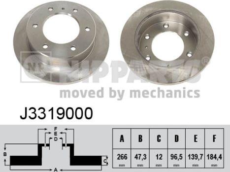 Nipparts J3319000 - Brake Disc autospares.lv