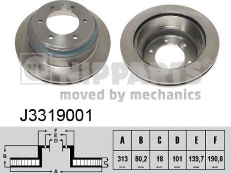 Nipparts J3319001 - Brake Disc autospares.lv