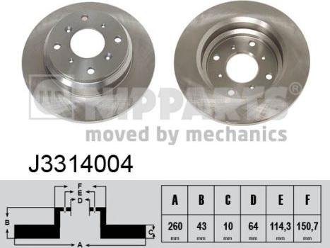 Nipparts J3314004 - Brake Disc autospares.lv