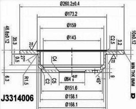 Nipparts J3314006 - Brake Disc autospares.lv