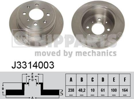 Nipparts J3314003 - Brake Disc autospares.lv