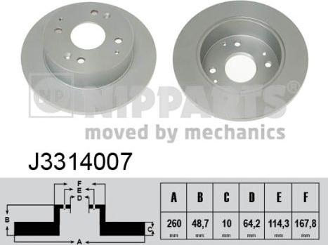 Nipparts J3314007 - Brake Disc autospares.lv