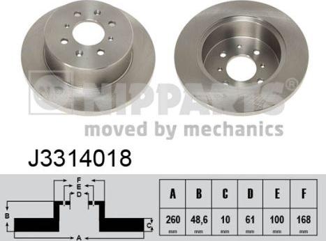 Nipparts J3314018 - Brake Disc autospares.lv