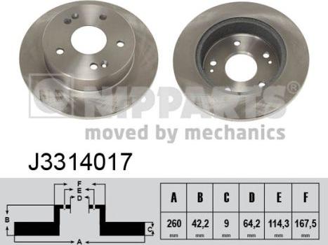 Nipparts J3314017 - Brake Disc autospares.lv