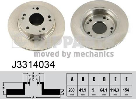 Nipparts J3314034 - Brake Disc autospares.lv