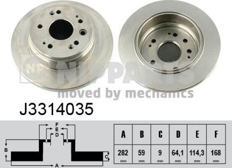 Nipparts J3314035 - Brake Disc autospares.lv