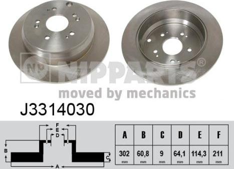 Nipparts J3314030 - Brake Disc autospares.lv