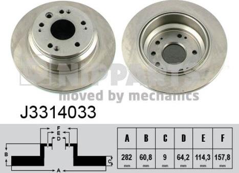 Nipparts J3314033 - Brake Disc autospares.lv