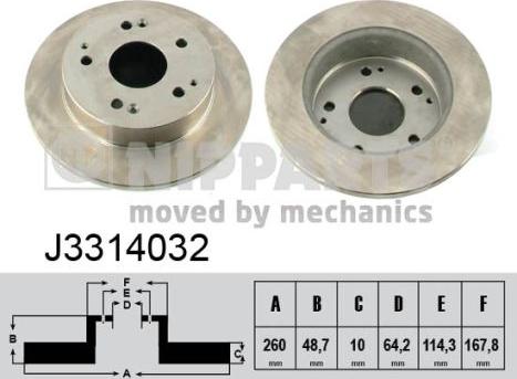 Nipparts J3314032 - Brake Disc autospares.lv