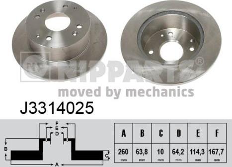 Nipparts J3314025 - Brake Disc autospares.lv