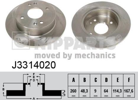 Nipparts J3314020 - Brake Disc autospares.lv