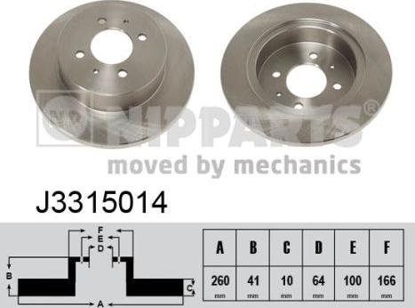 Nipparts J3315014 - Brake Disc autospares.lv