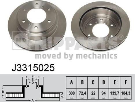 Nipparts J3315025 - Brake Disc autospares.lv