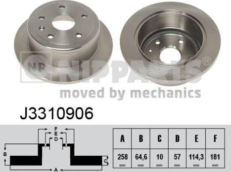 Nipparts J3310906 - Brake Disc autospares.lv