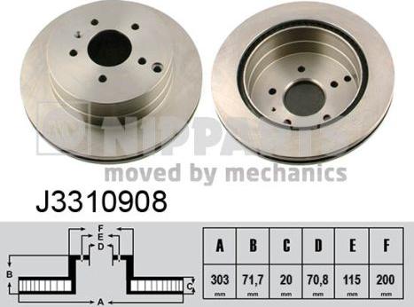 Nipparts J3310908 - Brake Disc autospares.lv