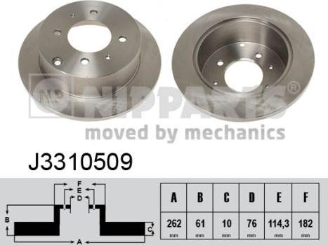 Nipparts J3310509 - Brake Disc autospares.lv