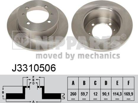 Nipparts J3310506 - Brake Disc autospares.lv