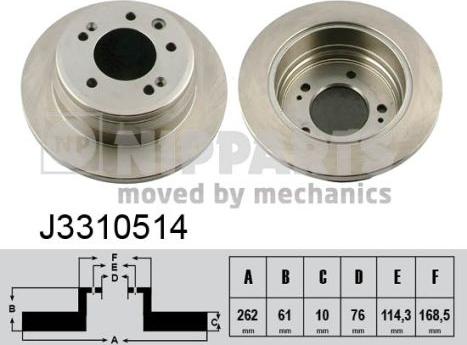 Nipparts J3310514 - Brake Disc autospares.lv