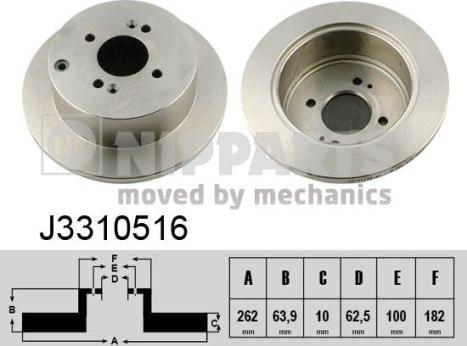 Nipparts J3310516 - Brake Disc autospares.lv