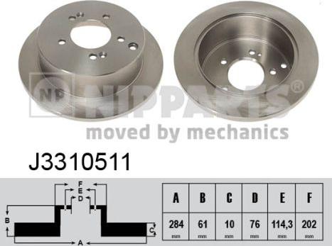 Nipparts J3310511 - Brake Disc autospares.lv