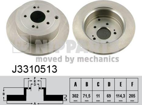 Nipparts J3310513 - Brake Disc autospares.lv