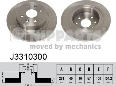 Nipparts J3310300 - Brake Disc autospares.lv